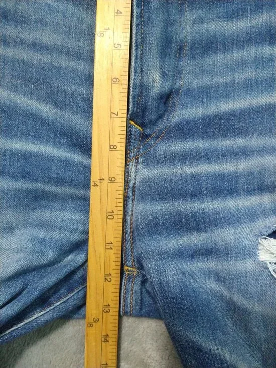 American Eagle Jeans Mens 40x32 Blue Denim Skinny Airflex Distressed Medium Wash - Picture 4 of 10